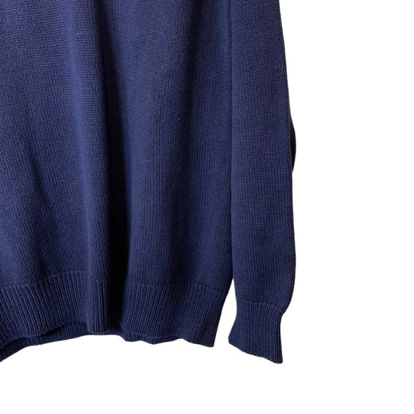Lands' End Sweater Mens Pullover Made in USA Size L Navy Blue Vintage - Picture 5 of 7